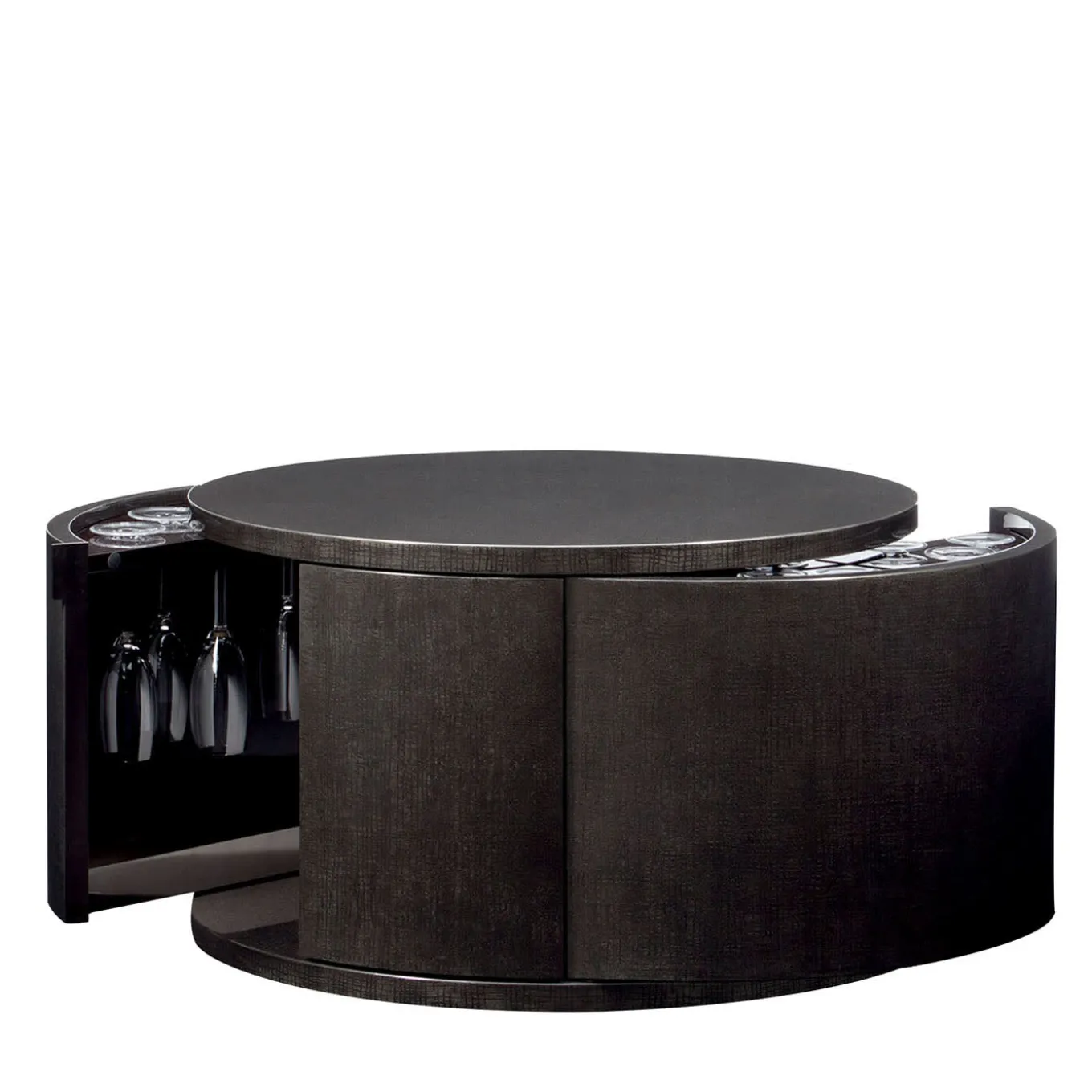 Circle Large Store Barware Black Drafted Stucco