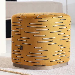 Ciro Yellow Pouf by Ciarmoli Queda Studio