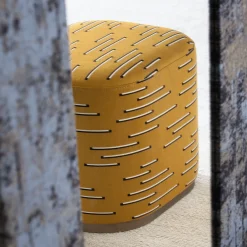 Ciro Yellow Pouf by Ciarmoli Queda Studio