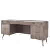 Claire Light Gray Wood Vanity Desk