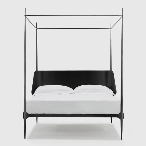 Clamp Black Iron Canopy Double Bed by Francesco Forcellini