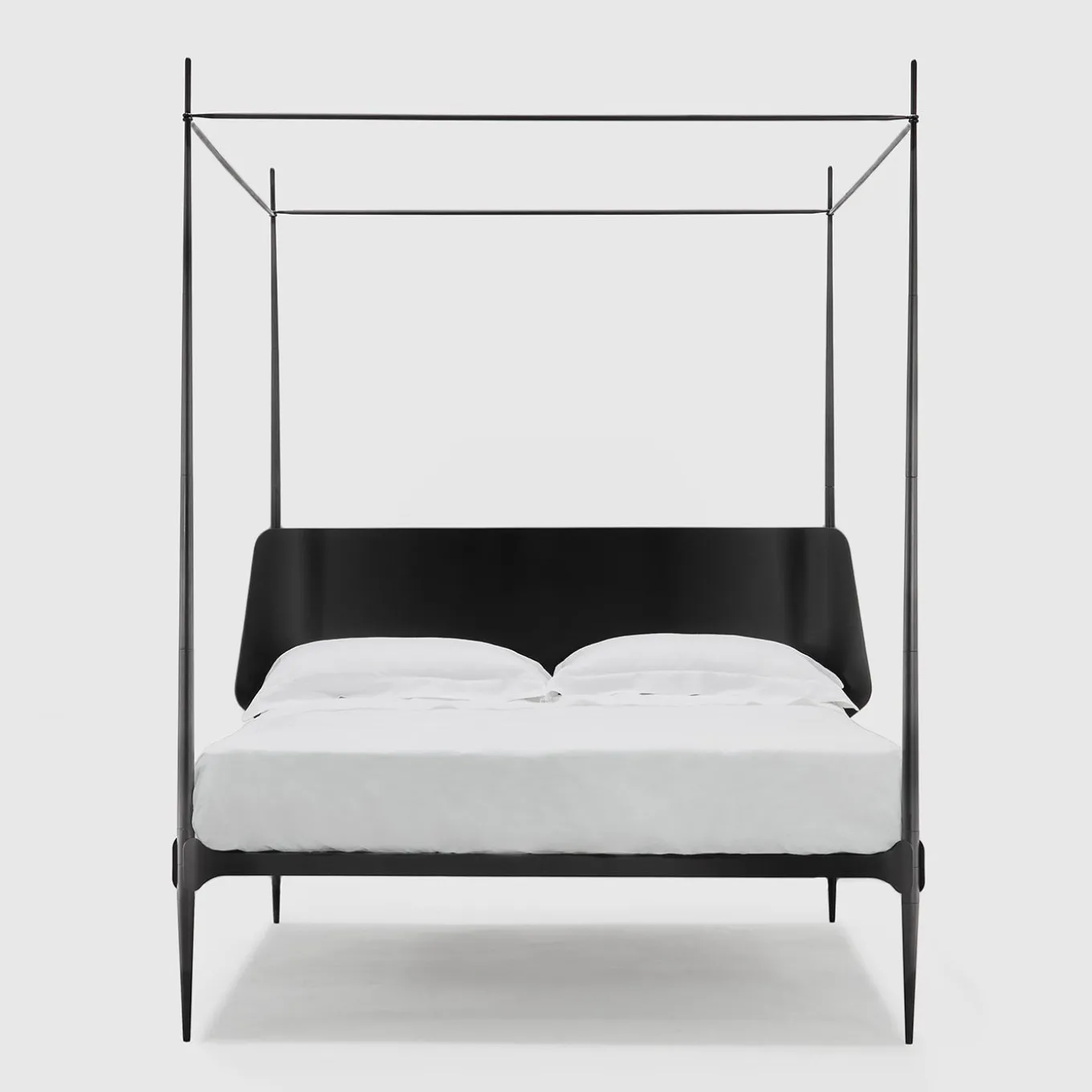 Clamp Black Iron Canopy Double Bed by Francesco Forcellini