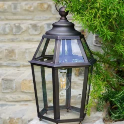 Clara Hexagonal Burnished Brass Lantern