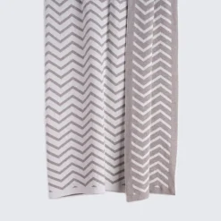 Clara White and Dove Gray Blanket