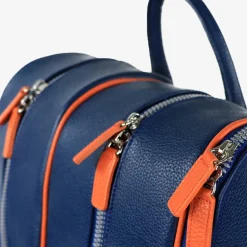 Classic Leather Blue Tennis Backpack