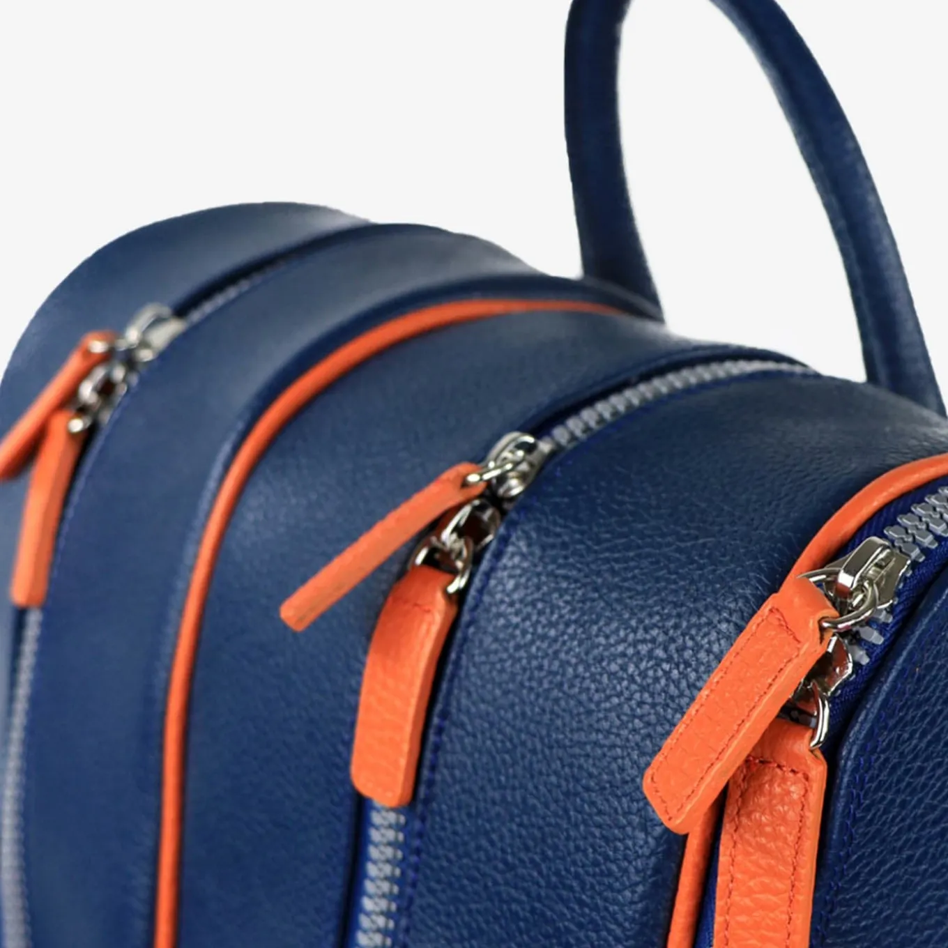 Classic Leather Blue Tennis Backpack