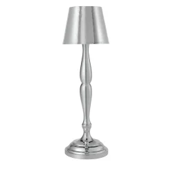 Classic Polished Silver Rechargeable LED Table Lamp