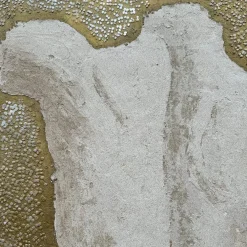 Classical Beige Resin with Bronze Accents Textured Painting