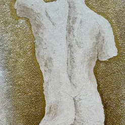 Classical Beige Resin with Bronze Accents Textured Painting