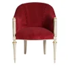 Classic-Style White & Burgundy Armchair