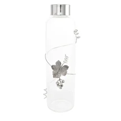 Clear Bottle with Silvery Vine Shoots