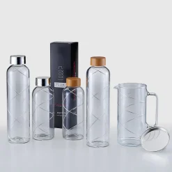 Clear 1L Bottle with Silvery Spiral