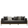 Cleo Gray Teak Wood 3-Seat Sofa