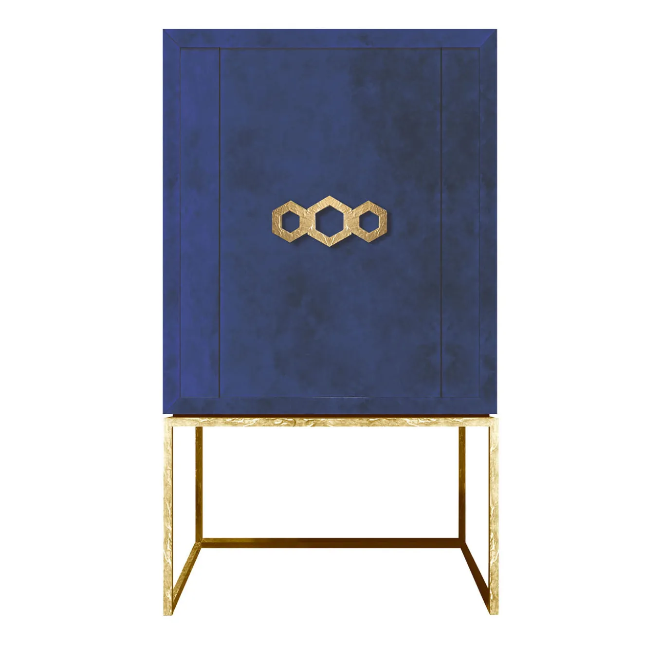 Cleofe Blue Lapis & Gold Bar Cabinet