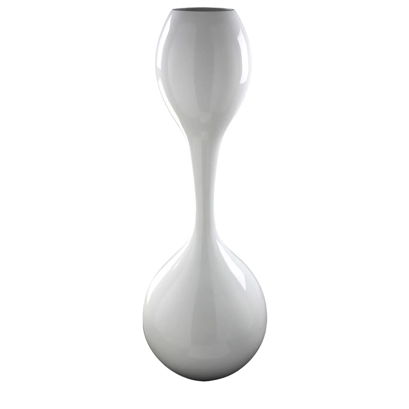 Clessidra Glossy White Decorative Vase