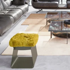 Clio Yellow with Metal Base Stool