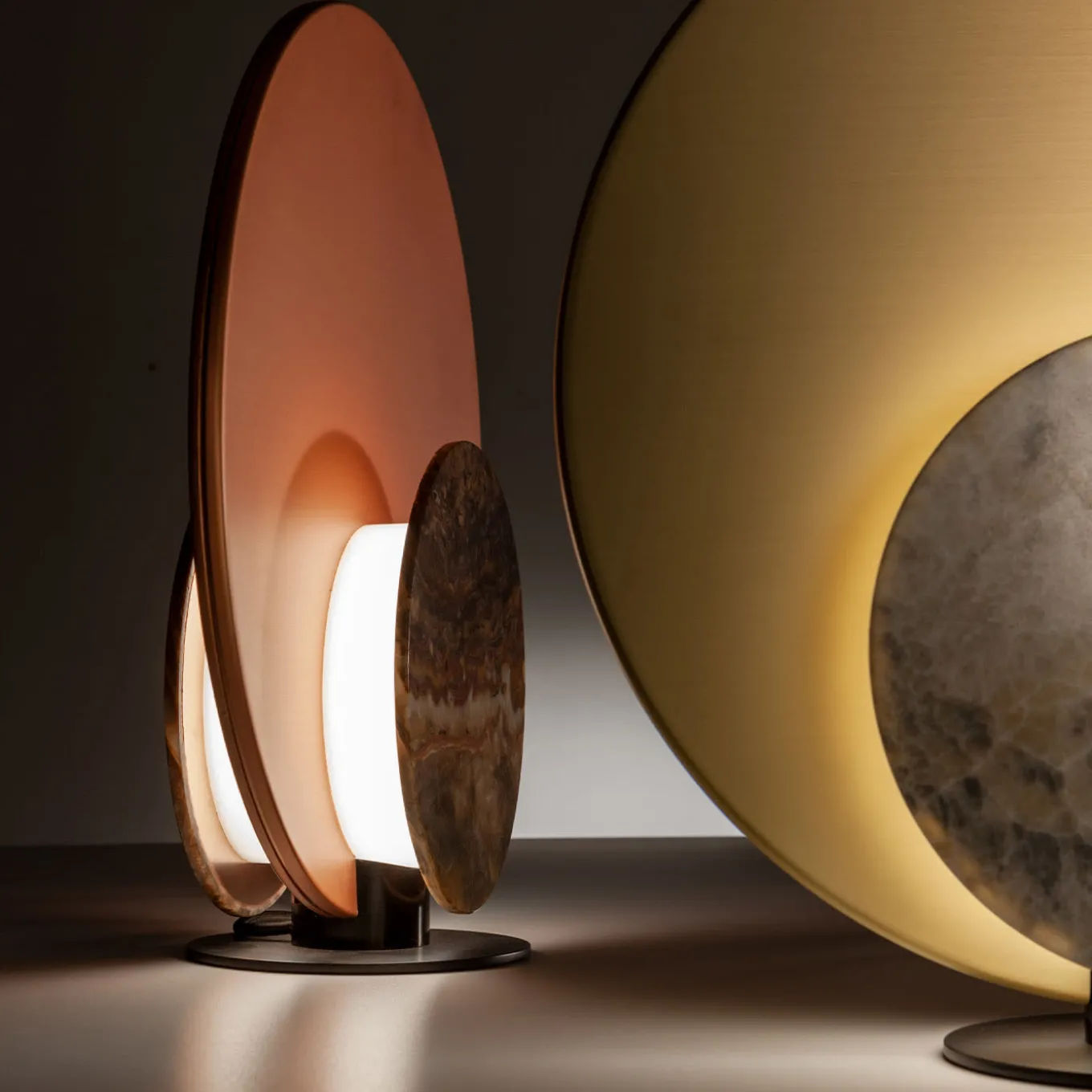 Clis Satin Copper and Purple Onyx Table Lamp