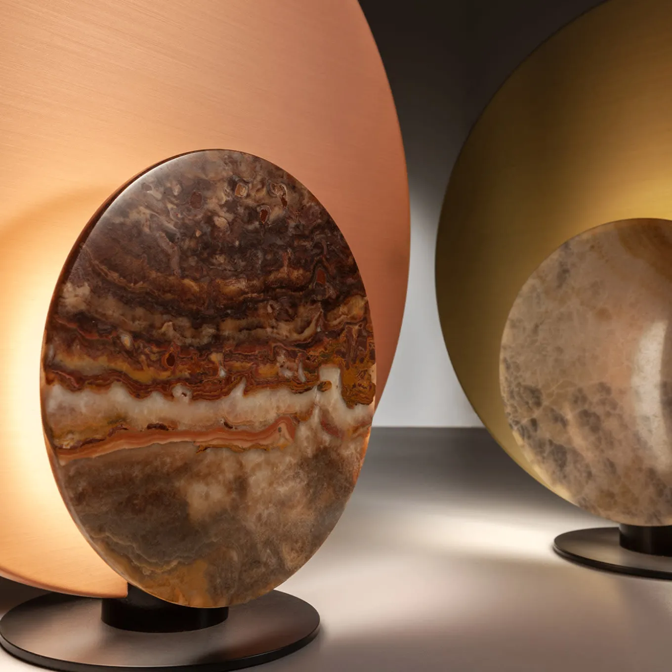 Clis Satin Copper and Purple Onyx Table Lamp
