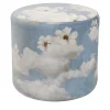 Clouds & Flowers Round Pouf
