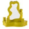 Clouds Yellow Ceramic Table Mirror with Light by Onka Allmayer-Beck