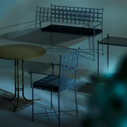 Club Blue Wrought Iron Chair