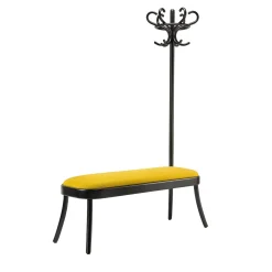 COAT RACK BENCH WITH UPHOLSTERED SEAT BY FRONT