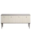 Cocoon Beige Wood Sideboard Brass Accents