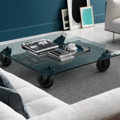 Coffee Table on Wheels by Gae Aulenti