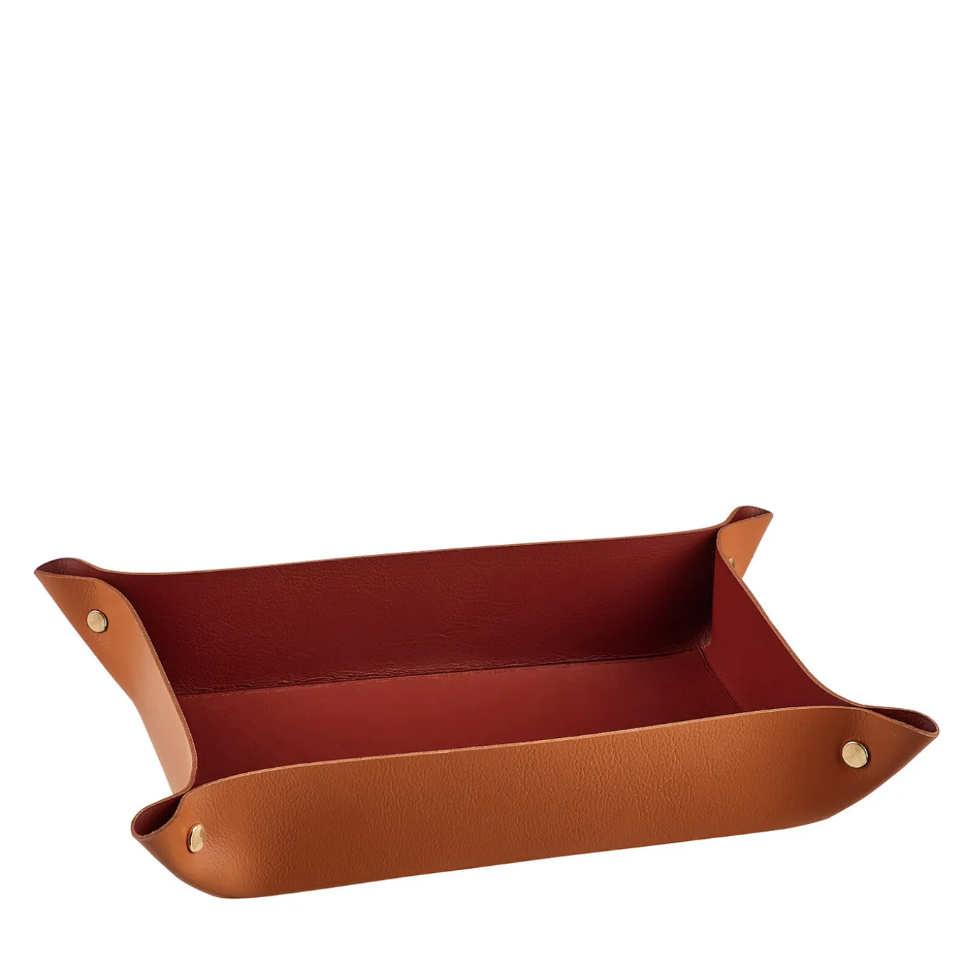 Cognac and bordeaux leather vide poche #2