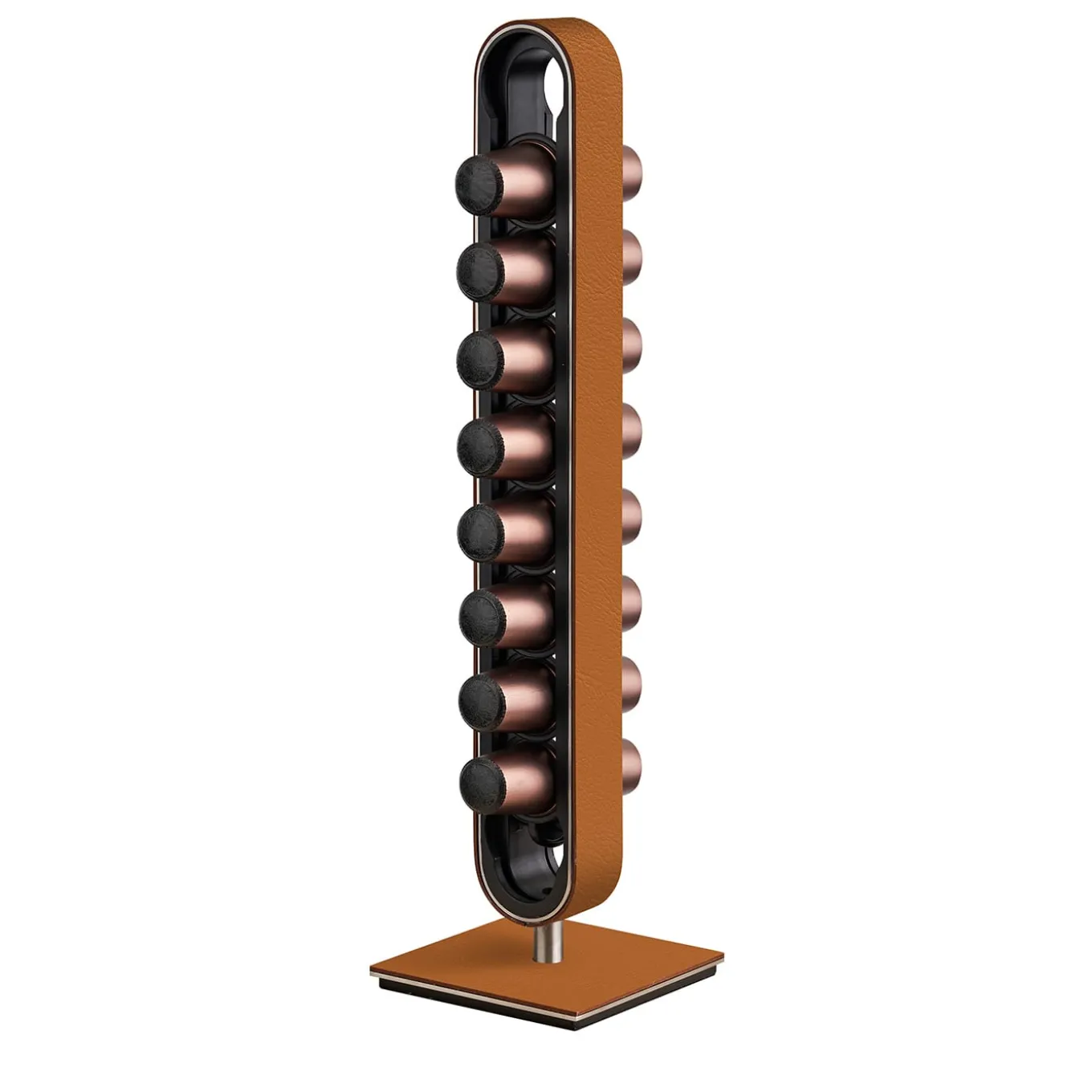 Cognac Leather Capsule Holder