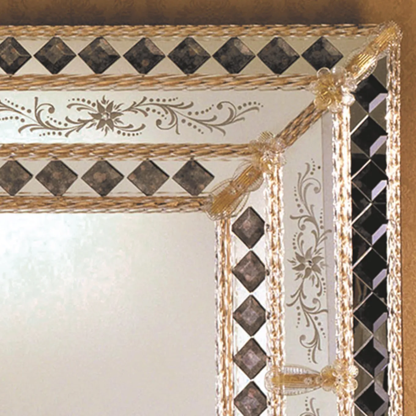 Colleoni Rectangular Murano Glass Mirror