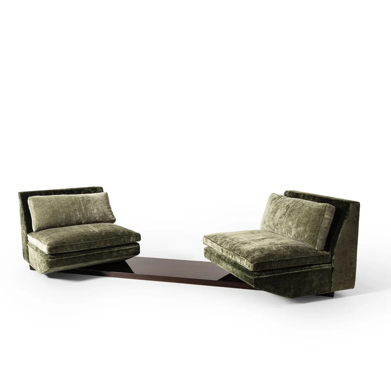 Colloquio Swivel Green Velvet 2-Seater Sofa by Storagemilano