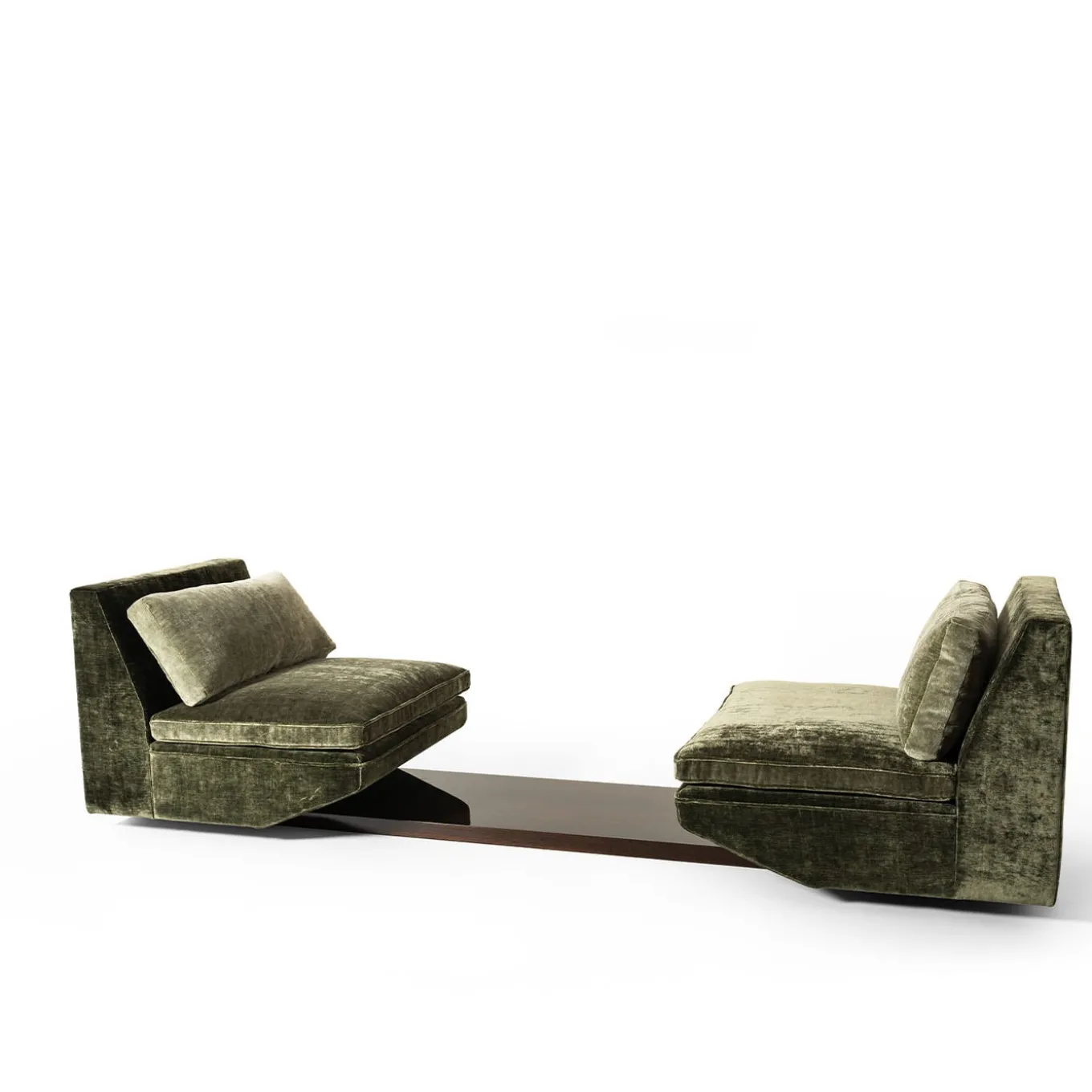 Colloquio Swivel Green Velvet 2-Seater Sofa by Storagemilano
