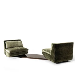 Colloquio Swivel Green Velvet 2-Seater Sofa by Storagemilano