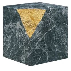 Colpo Da Maestro Gold Leaf Argento Marble Cubic Sculpture