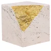 Colpo Da Maestro Ostuni Gold Leaf Travertine Cubic Sculpture