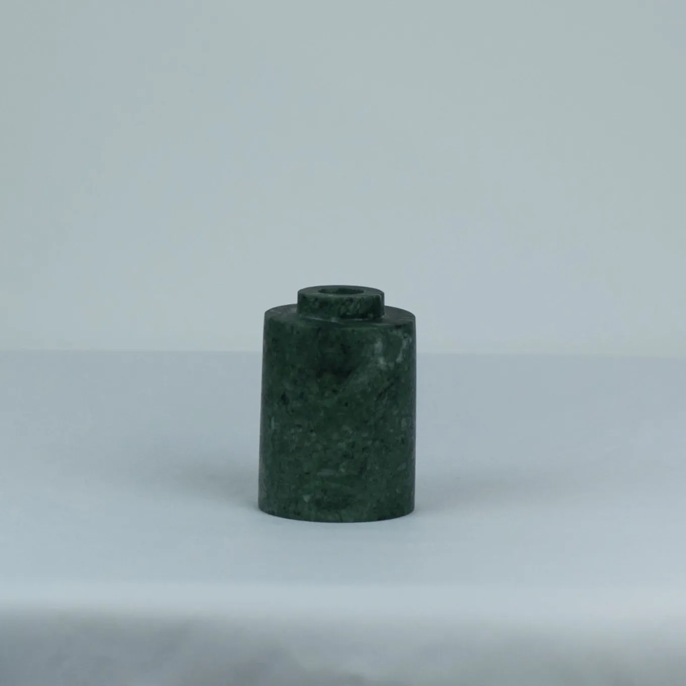 Com Cylindrical Green Guatemala Marble Candler Holder
