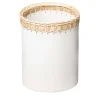Como Round Bin in White Leather