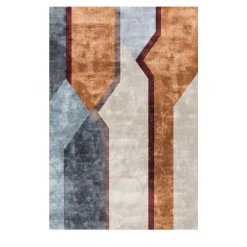 Composizioni Orange Rectangular Polychrome Rug by Dainelli Studio