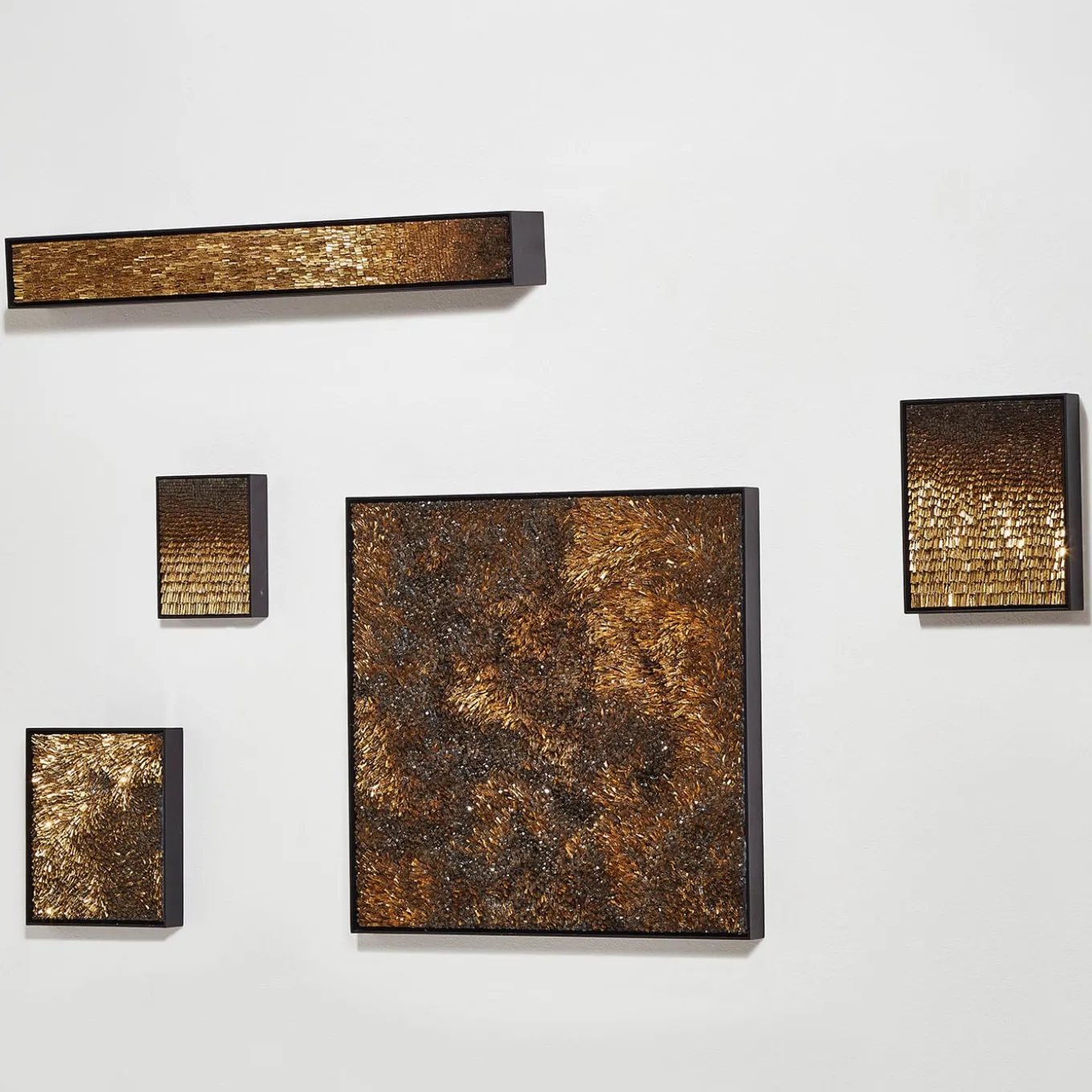 Composizone n1 Set of 5 Gold Glass Decorative Panels