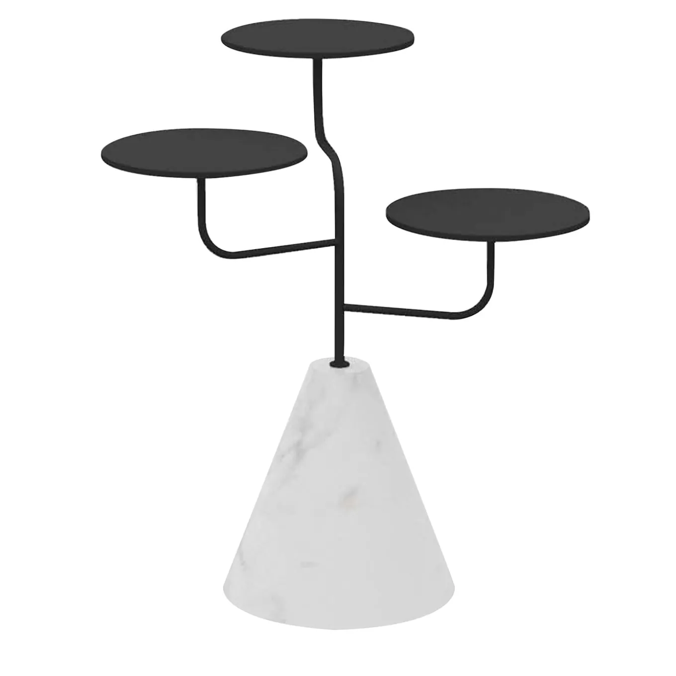 Condiviso 3-Tier Anthracite/White Carrara Serving Stand