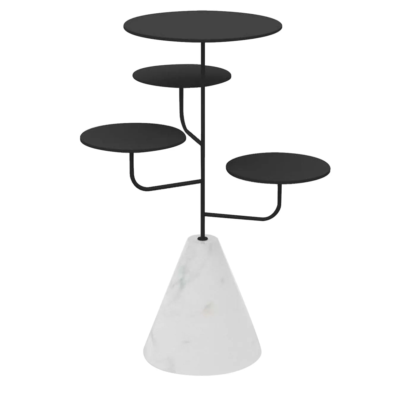 Condiviso 4-Tier Anthracite/White Carrara Serving Stand