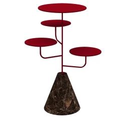 Condiviso 4-Tier Ruby Red/Emperador Dark Serving Stand