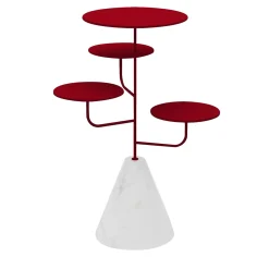 Condiviso 4-Tier Ruby Red/White Carrara Serving Stand