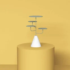 Condiviso 4-Tier Sage Green/White Carrara Serving Stand