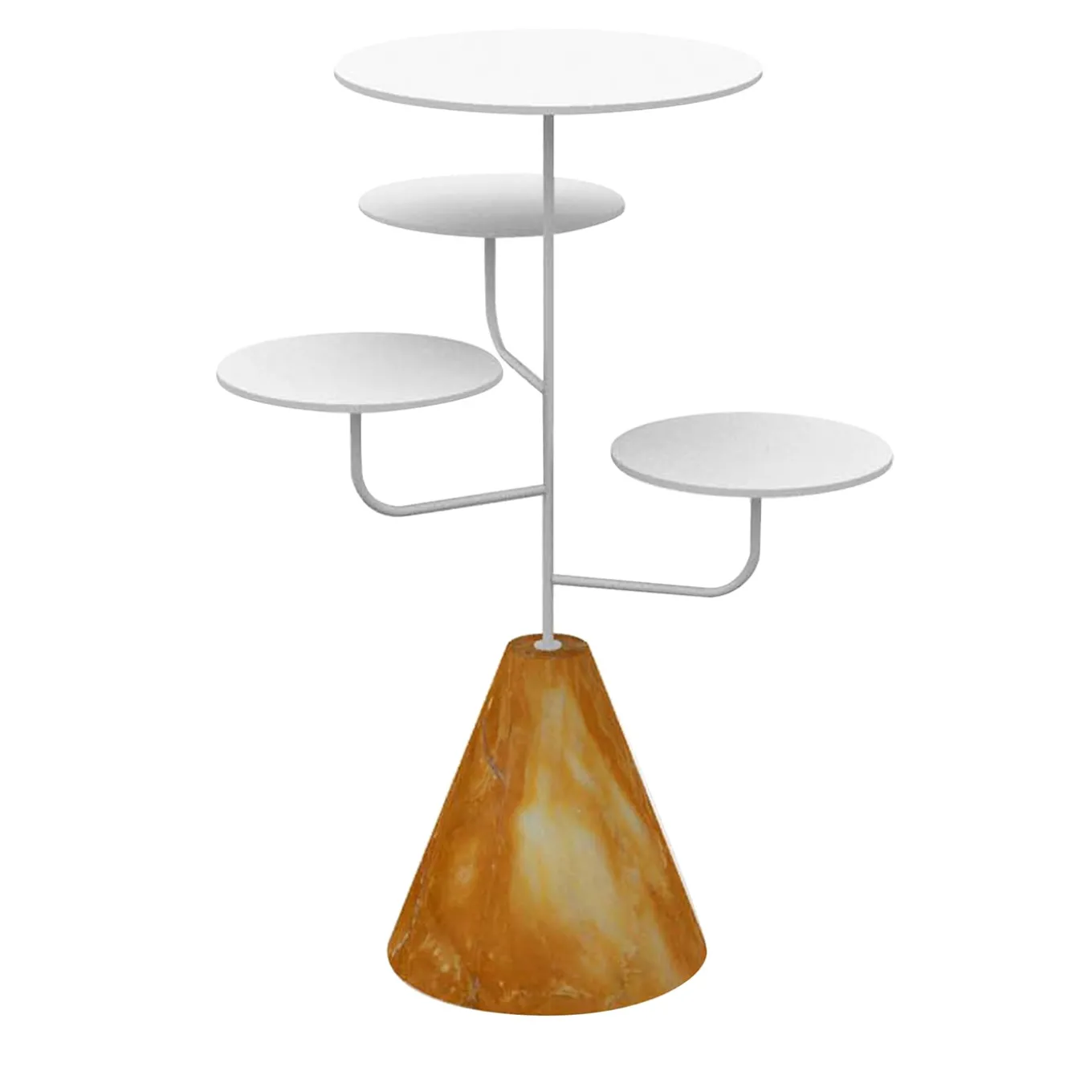 Condiviso 4-Tier White/Giallo Siena Serving Stand