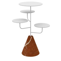 Condiviso 4-Tier White/Red Alicante Serving Stand