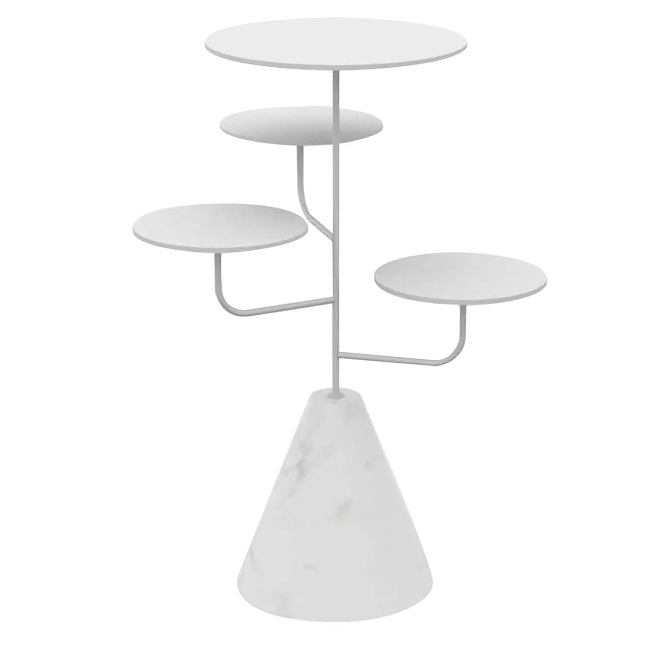 Condiviso 4-Tier White/White Carrara Serving Stand