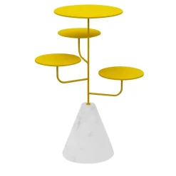 Condiviso 4-Tier Yellow/White Carrara Serving Stand