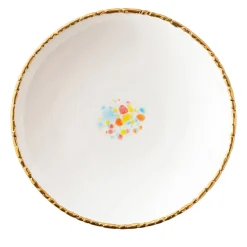 Confetti Set of 2 White Soup Plates with Crackled Rim